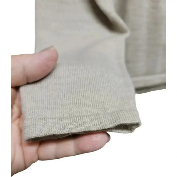 Lands' End Women's Long Sleeve Lightweight Beige 100% Wool Turtleneck SZ L 14-16 - Picture 3 of 6